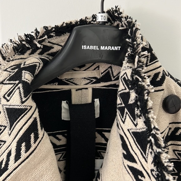 FW22 ISABEL MARANT ÉTOILE Josialo Fringed Jacquard Jacket - Picture 4 of 8